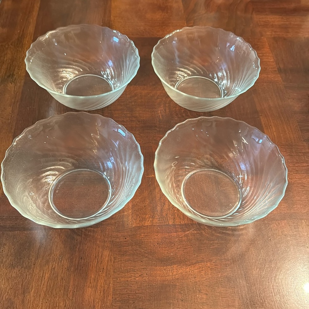 7" Arcoroc Soup Serving Side Bowls Swirl Clearbrook Durand France